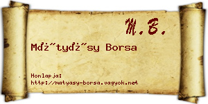 Mátyásy Borsa névjegykártya